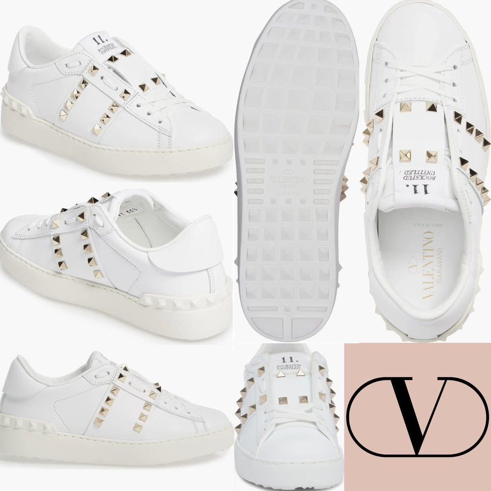 USED‎ $890 Valentino Garavani [Women EU 39 ] Rockstud Sneaker in White #BH